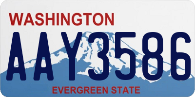 WA license plate AAY3586