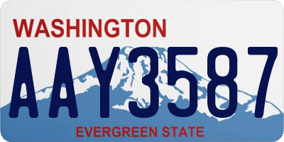 WA license plate AAY3587
