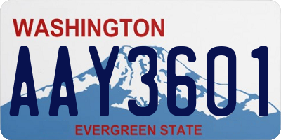 WA license plate AAY3601