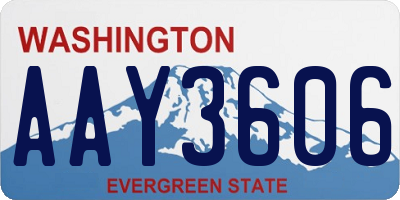 WA license plate AAY3606