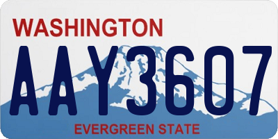 WA license plate AAY3607