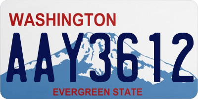 WA license plate AAY3612