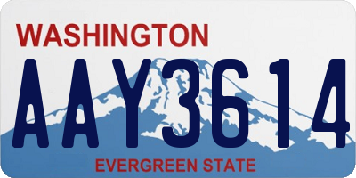 WA license plate AAY3614