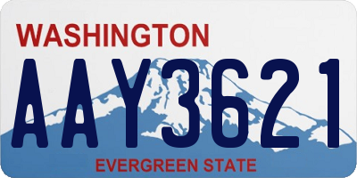 WA license plate AAY3621