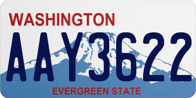 WA license plate AAY3622