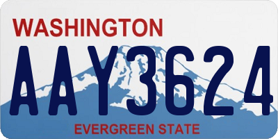 WA license plate AAY3624