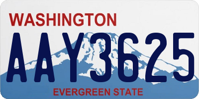 WA license plate AAY3625