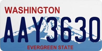 WA license plate AAY3630