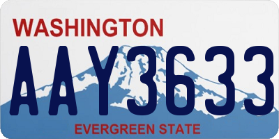 WA license plate AAY3633
