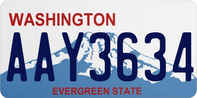 WA license plate AAY3634