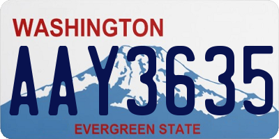 WA license plate AAY3635