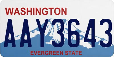 WA license plate AAY3643