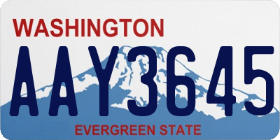 WA license plate AAY3645