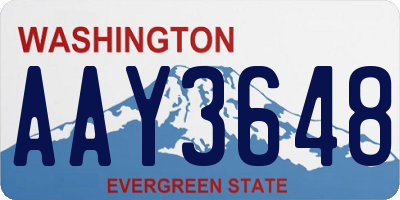 WA license plate AAY3648