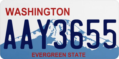 WA license plate AAY3655