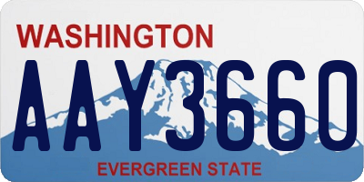 WA license plate AAY3660
