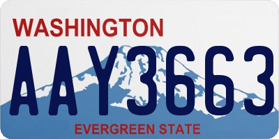 WA license plate AAY3663