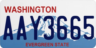 WA license plate AAY3665
