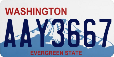 WA license plate AAY3667