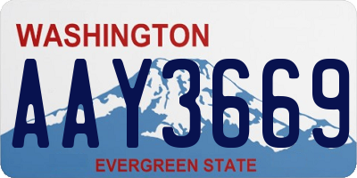 WA license plate AAY3669