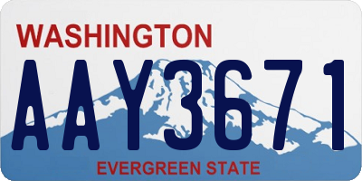 WA license plate AAY3671