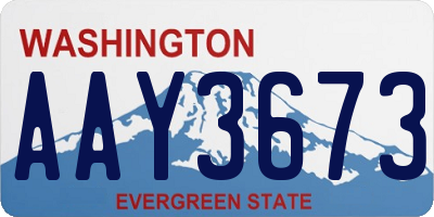WA license plate AAY3673