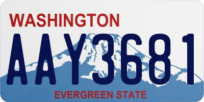 WA license plate AAY3681