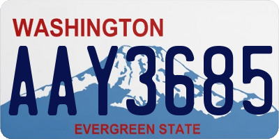 WA license plate AAY3685