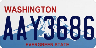 WA license plate AAY3686