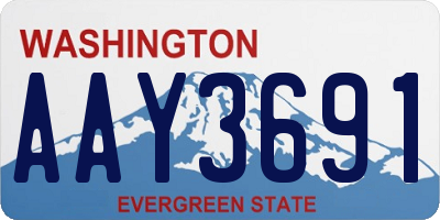 WA license plate AAY3691