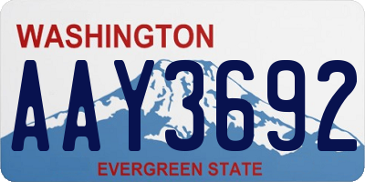 WA license plate AAY3692