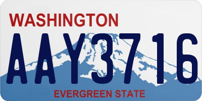 WA license plate AAY3716