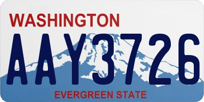 WA license plate AAY3726