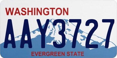 WA license plate AAY3727