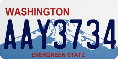WA license plate AAY3734