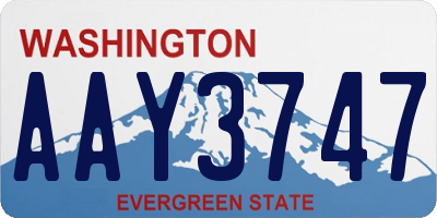 WA license plate AAY3747