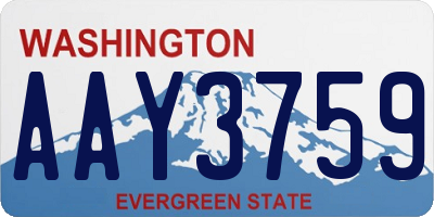 WA license plate AAY3759