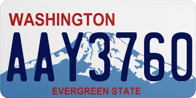WA license plate AAY3760