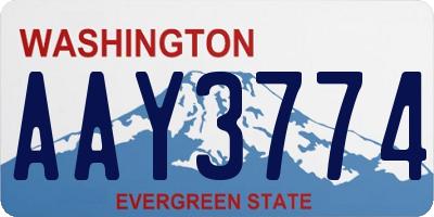 WA license plate AAY3774