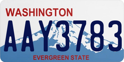 WA license plate AAY3783