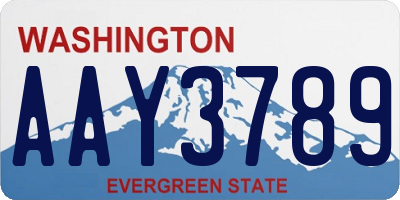 WA license plate AAY3789