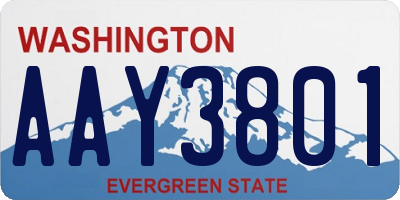 WA license plate AAY3801