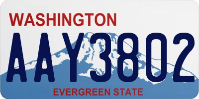 WA license plate AAY3802
