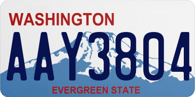 WA license plate AAY3804