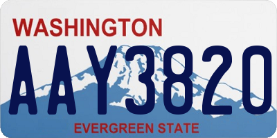 WA license plate AAY3820