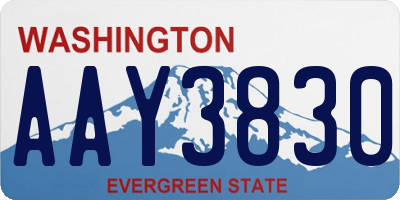 WA license plate AAY3830