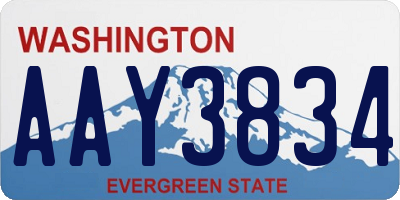WA license plate AAY3834