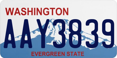 WA license plate AAY3839