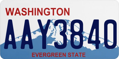 WA license plate AAY3840