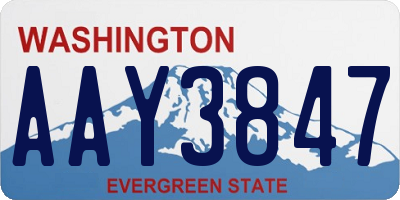 WA license plate AAY3847